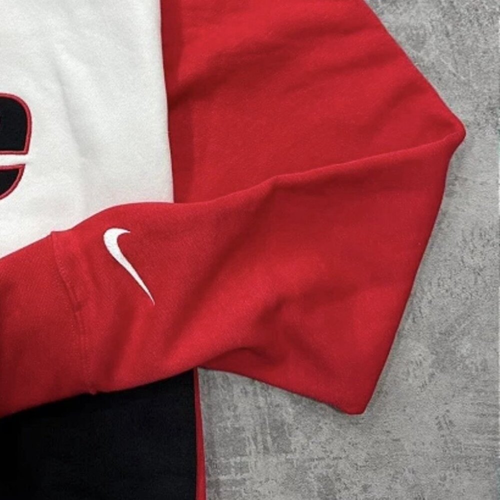 Nike NSW Club Logo Pullover Hoodie Red White Black HQ2477-657 Men’s Sizes - Picture 3 of 3